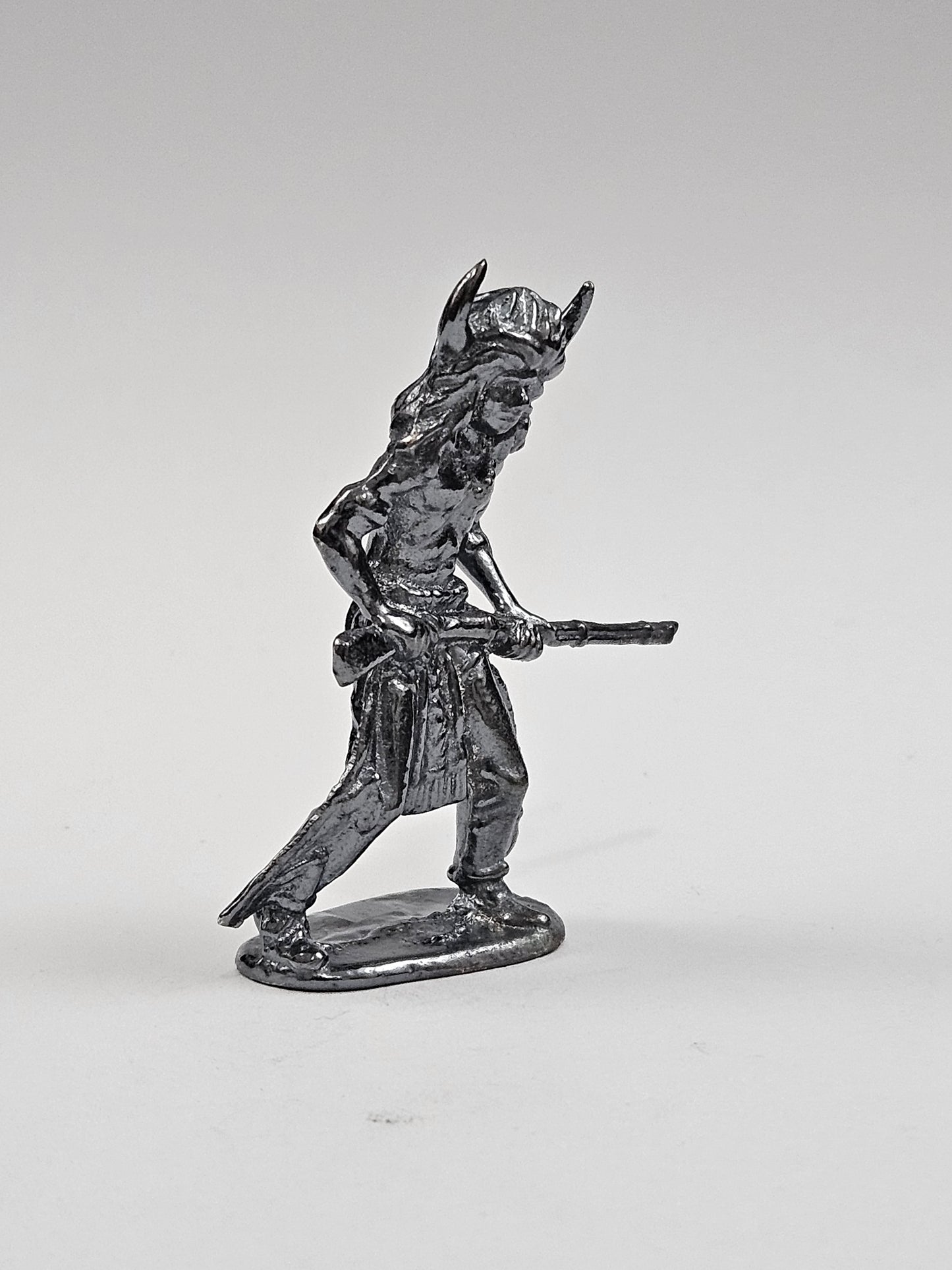 Buffalo Horned Indian Hand Poured Bullion 999 Fine Silver Dark Finish