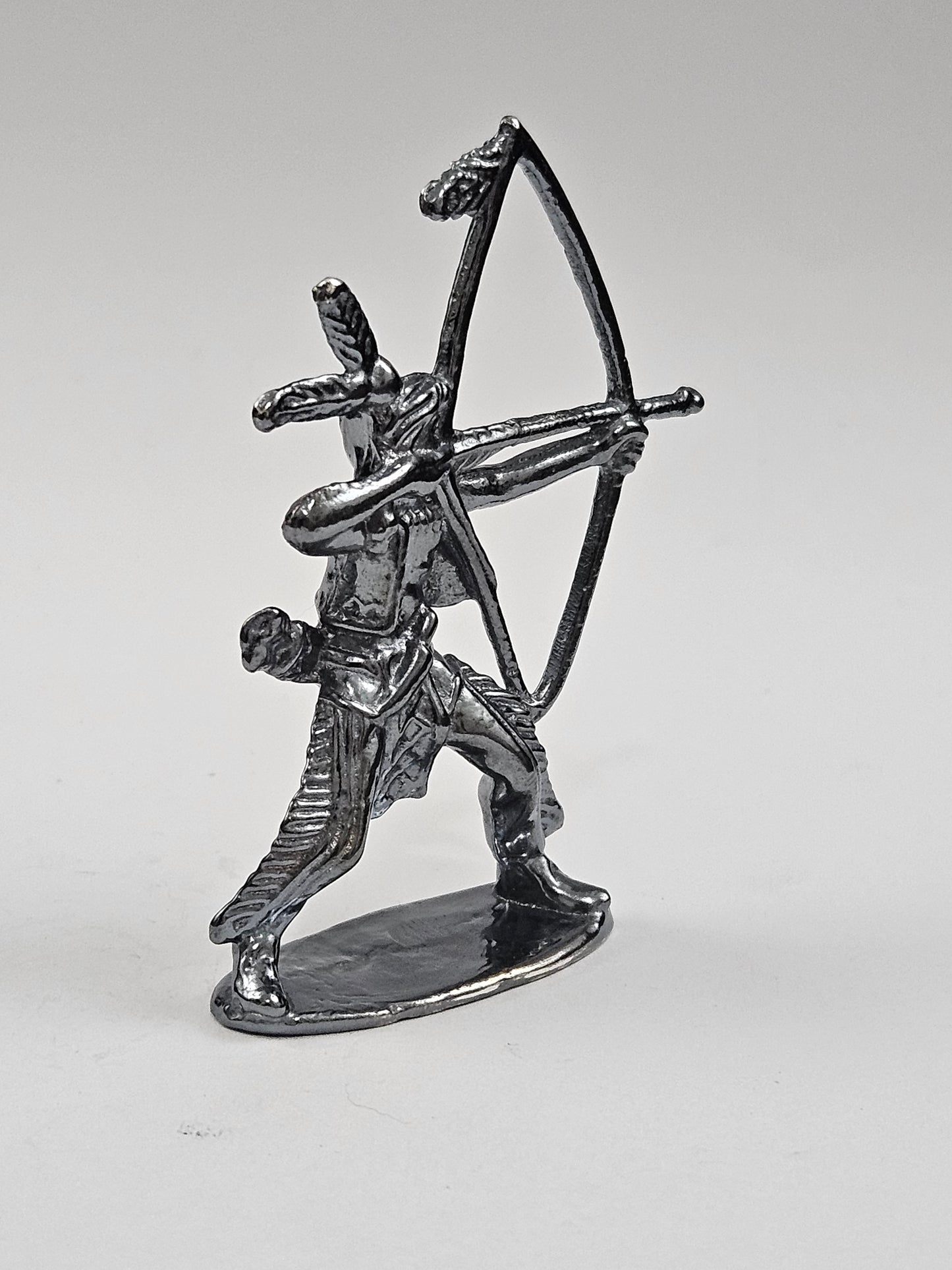 Indian With Bow & Arrow Hand Poured Bullion 999 Fine Silver Dark Finish