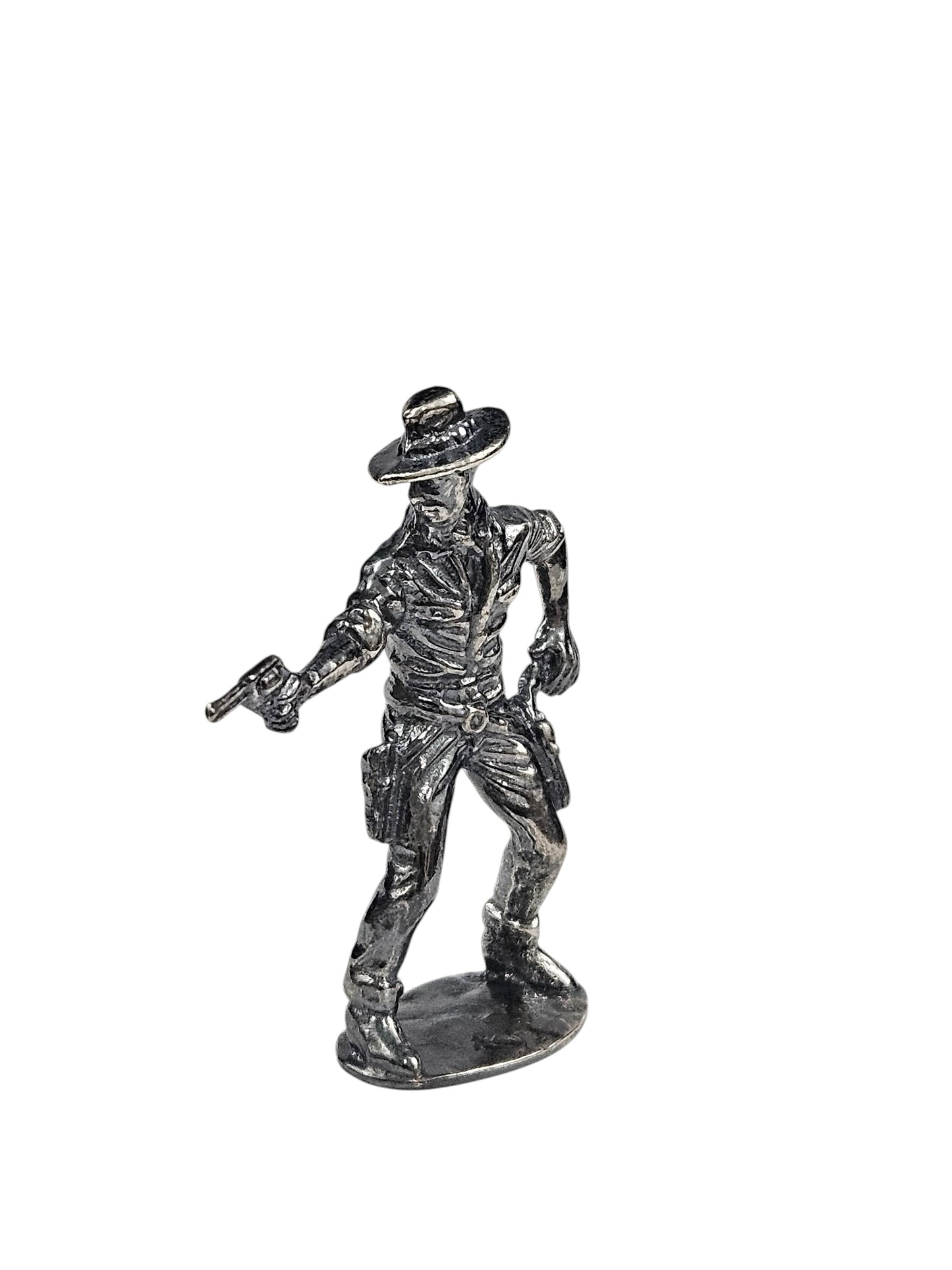 Gunslinger Cowboy Antiqued Finish Hand Poured Bullion 999 Fine Silver 1 oz