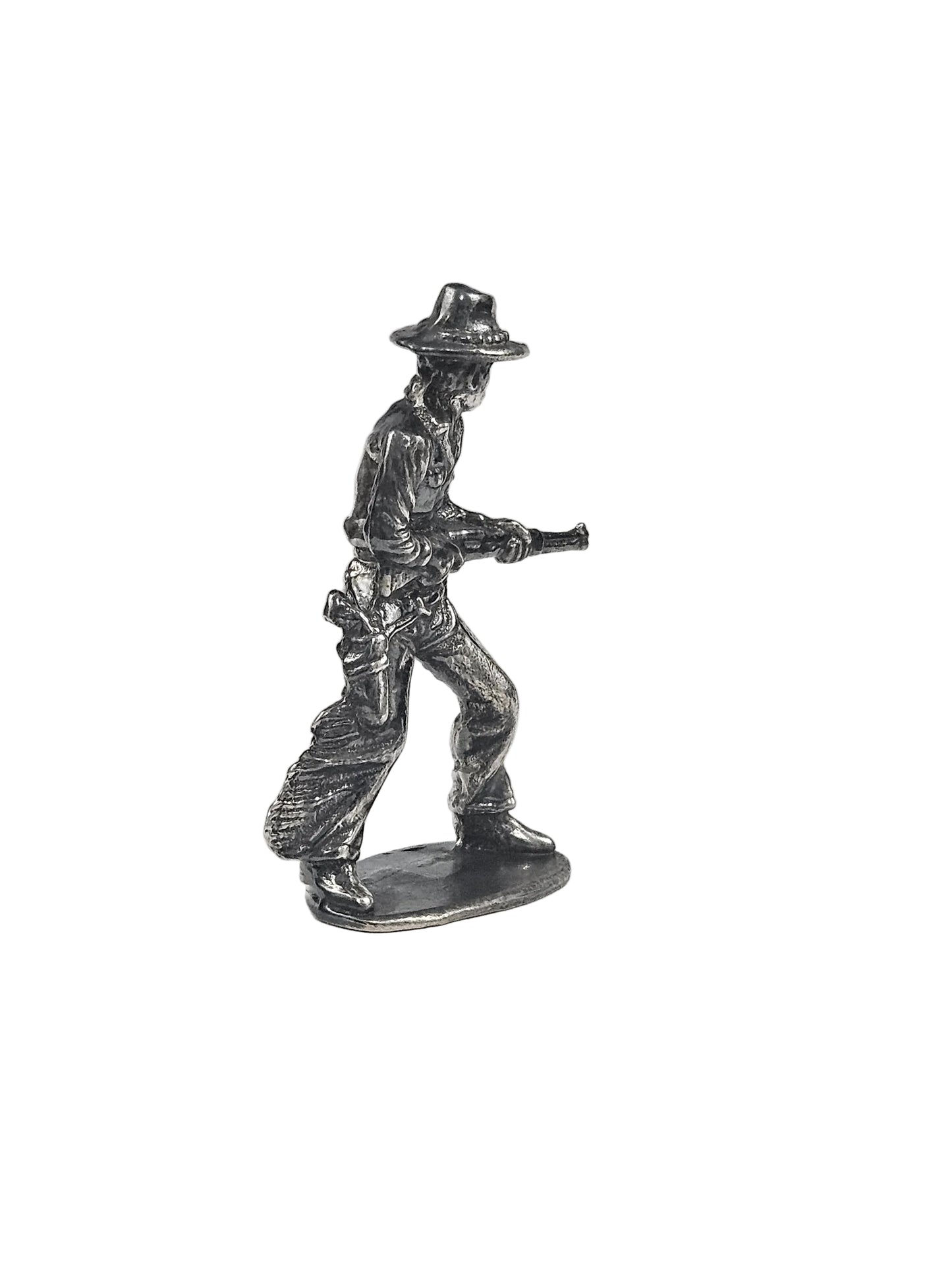 Rifleman Cowboy Antiqued Finish Hand Poured Bullion 999 Fine Silver 1 oz
