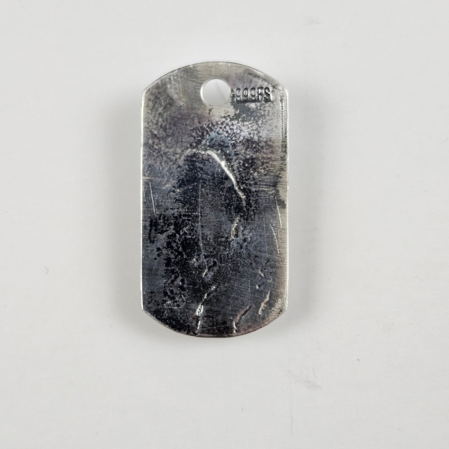 1 Oz Hand Poured 999 Fine Silver Skull Dog Tag Bullion Art Bar Antiquated