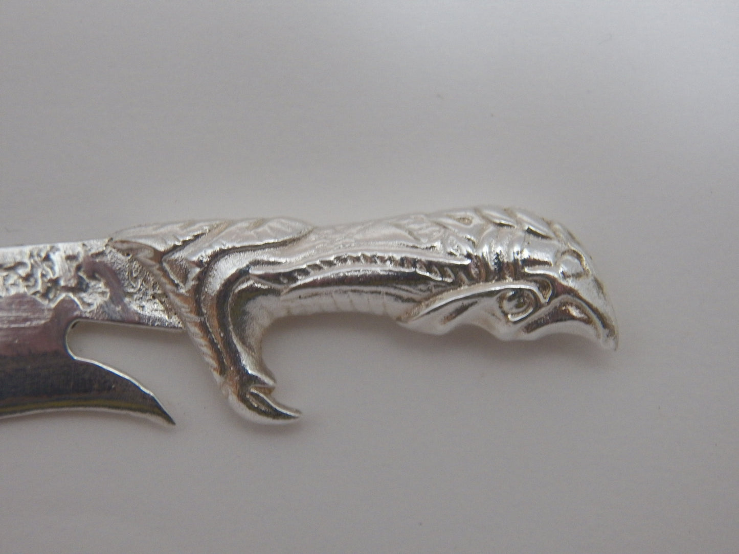Knife Hand poured 999 fine silver