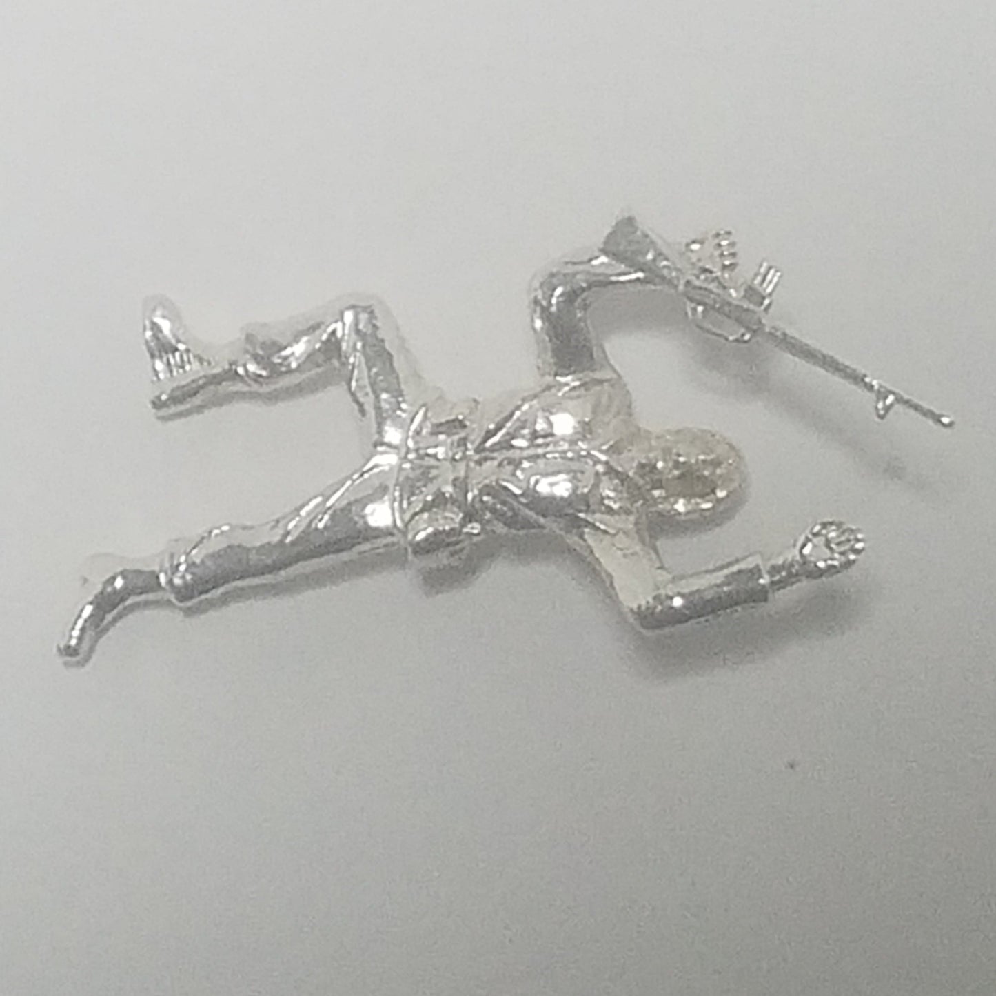 Classic Army Man Crawling Soldier 1.25 oz 999 Silver Hand Poured Bullion