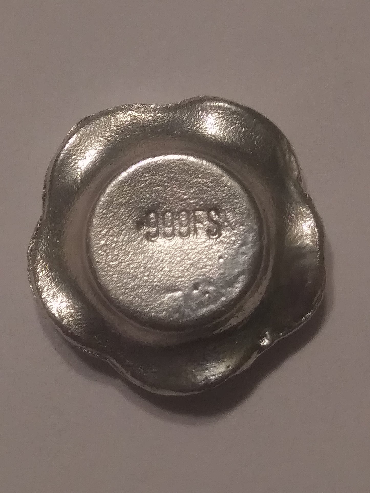 1/2 Oz 999 Silver Hand Poured Rose