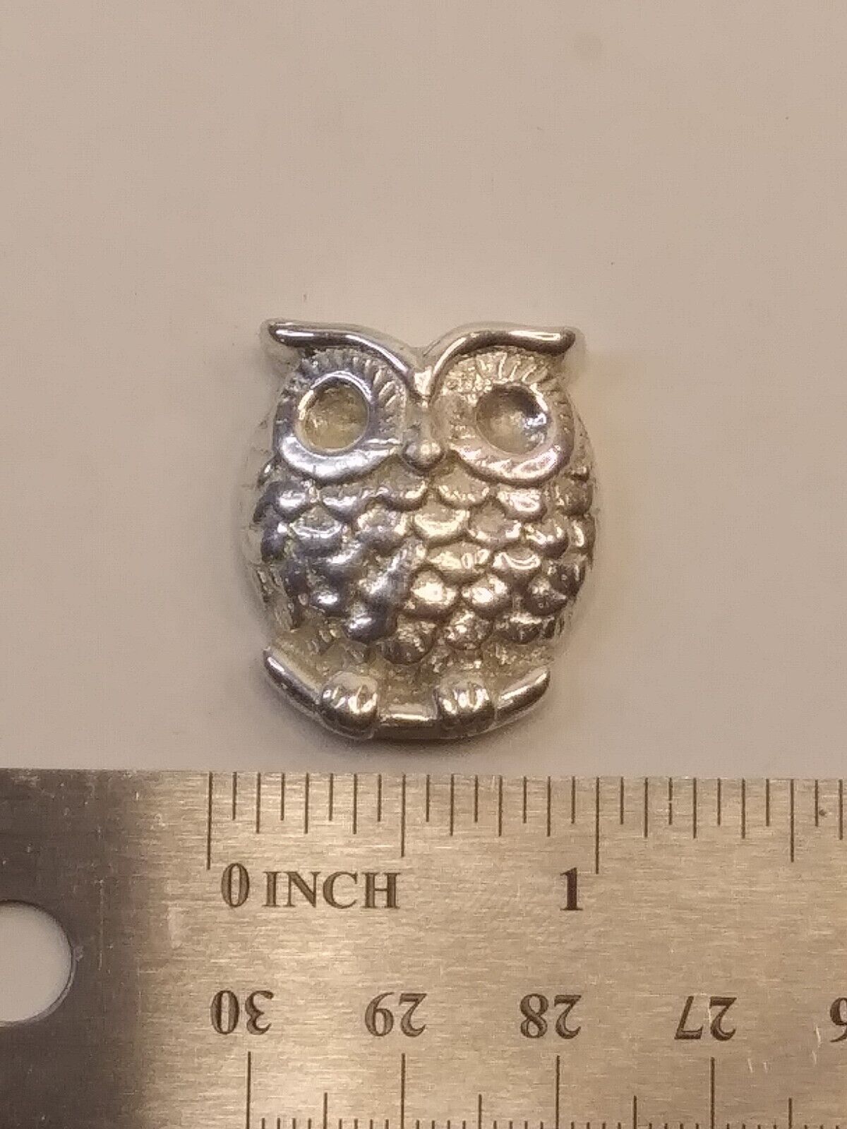 Owl Hand Poured Cast 999 Fine Silver