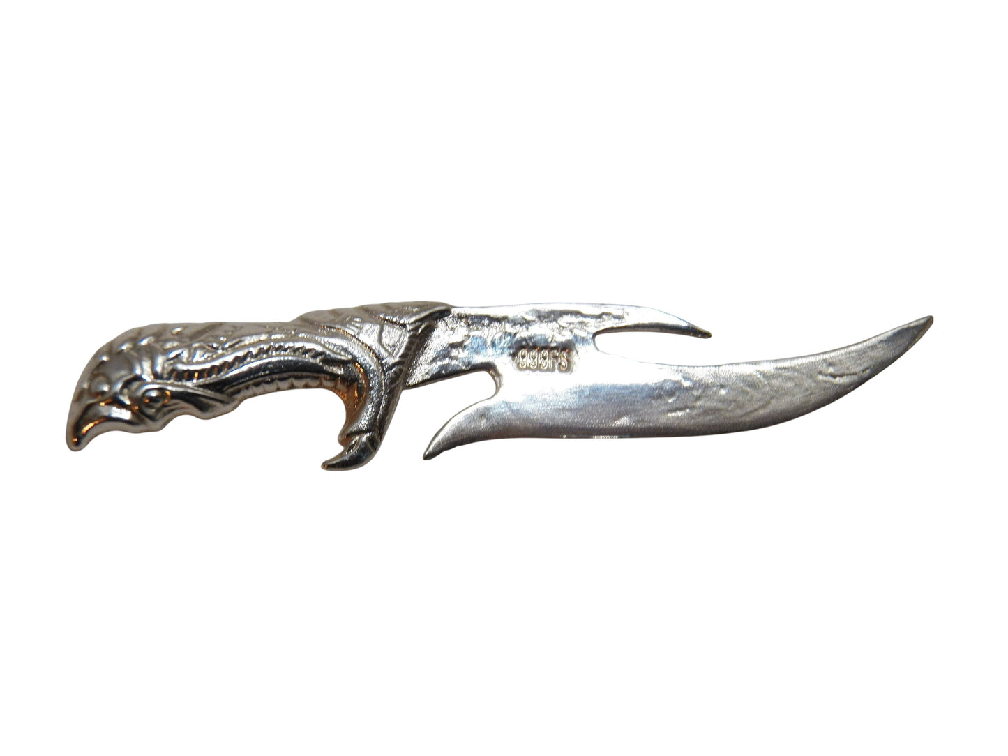 Knife Hand Poured Bullion 999 Fine Silver 28 grams