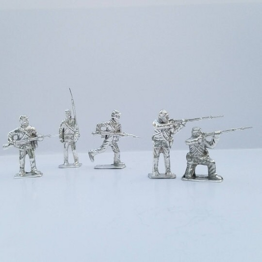 Civil war soldiers set of 5 .999 Silver Hand Poured Bullion