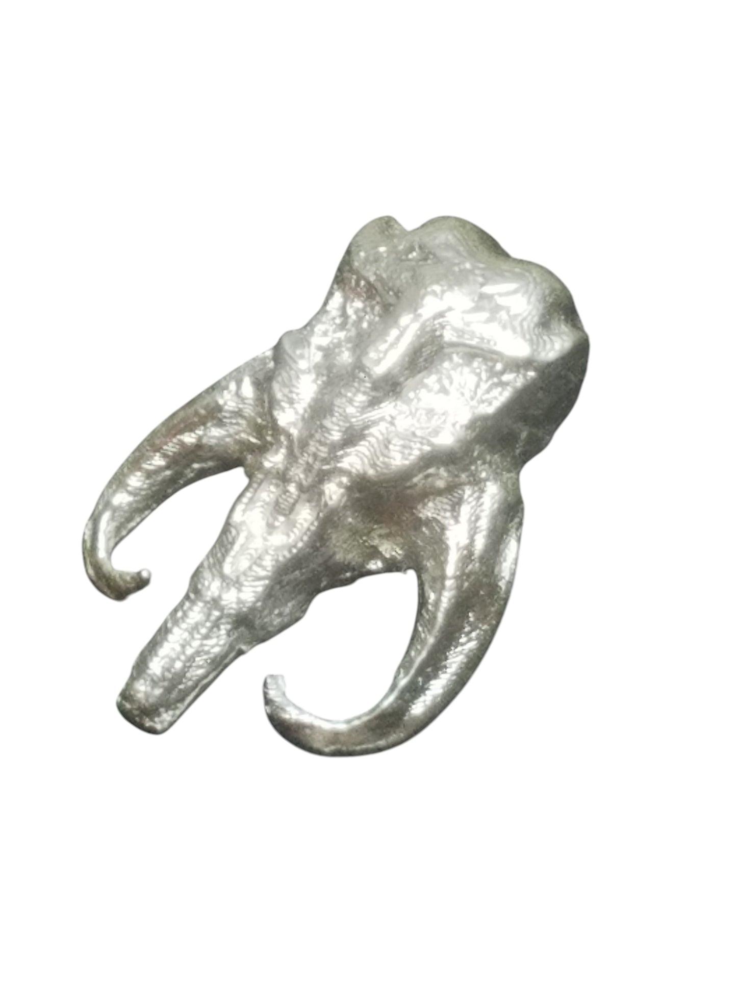 Mythosaur Skull Art Hand Poured Bullion 999 Fine Silver 2+oz