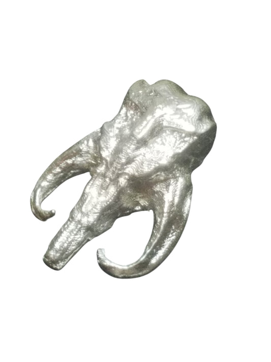 Mythosaur Skull Art Hand Poured Bullion 999 Fine Silver 2+oz
