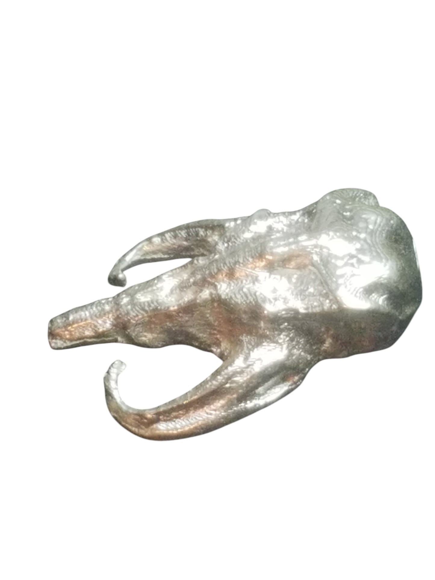 Mythosaur Skull Art Hand Poured Bullion 999 Fine Silver 2+oz