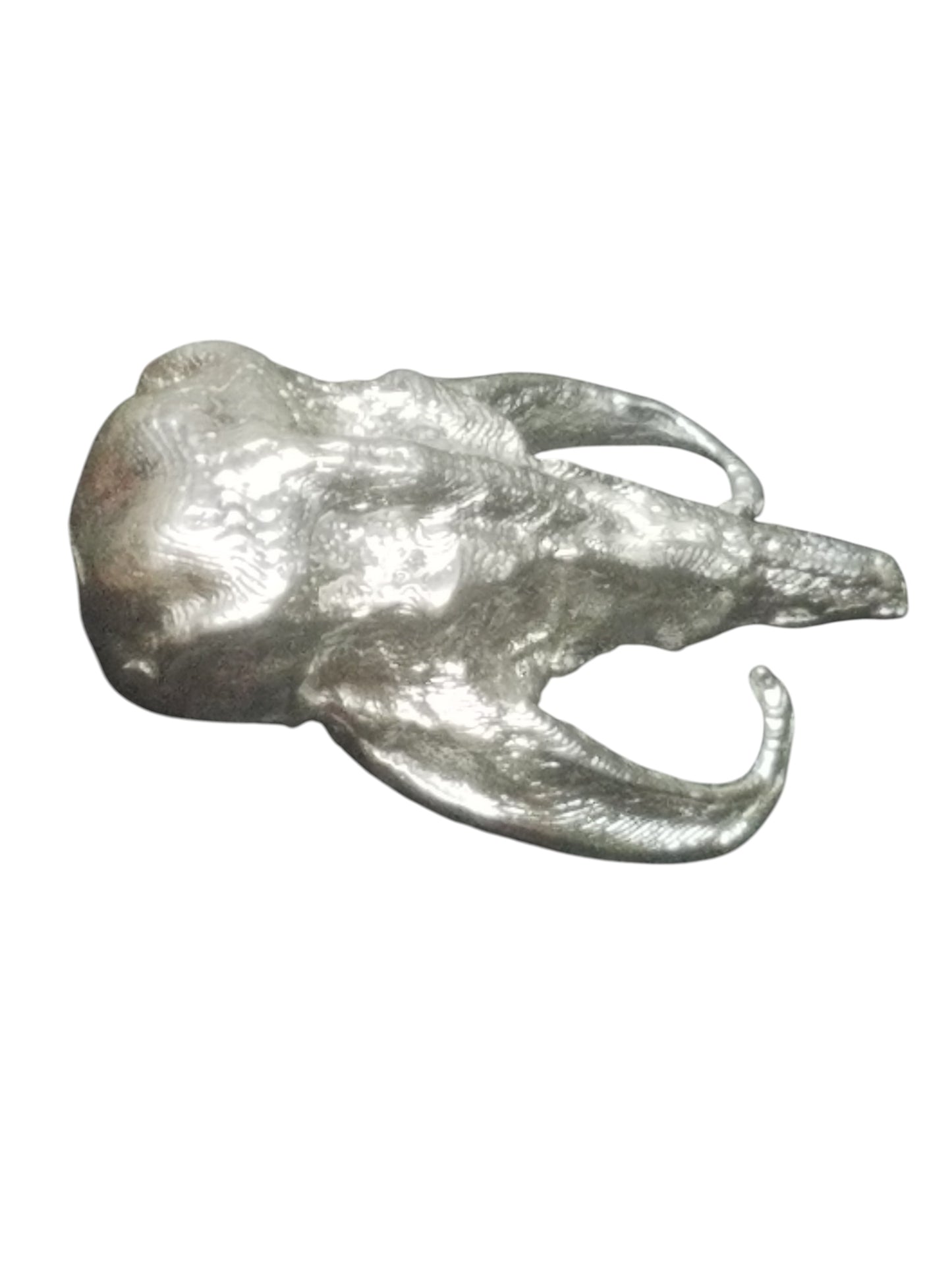 Mythosaur Skull Art Hand Poured Bullion 999 Fine Silver 2+oz