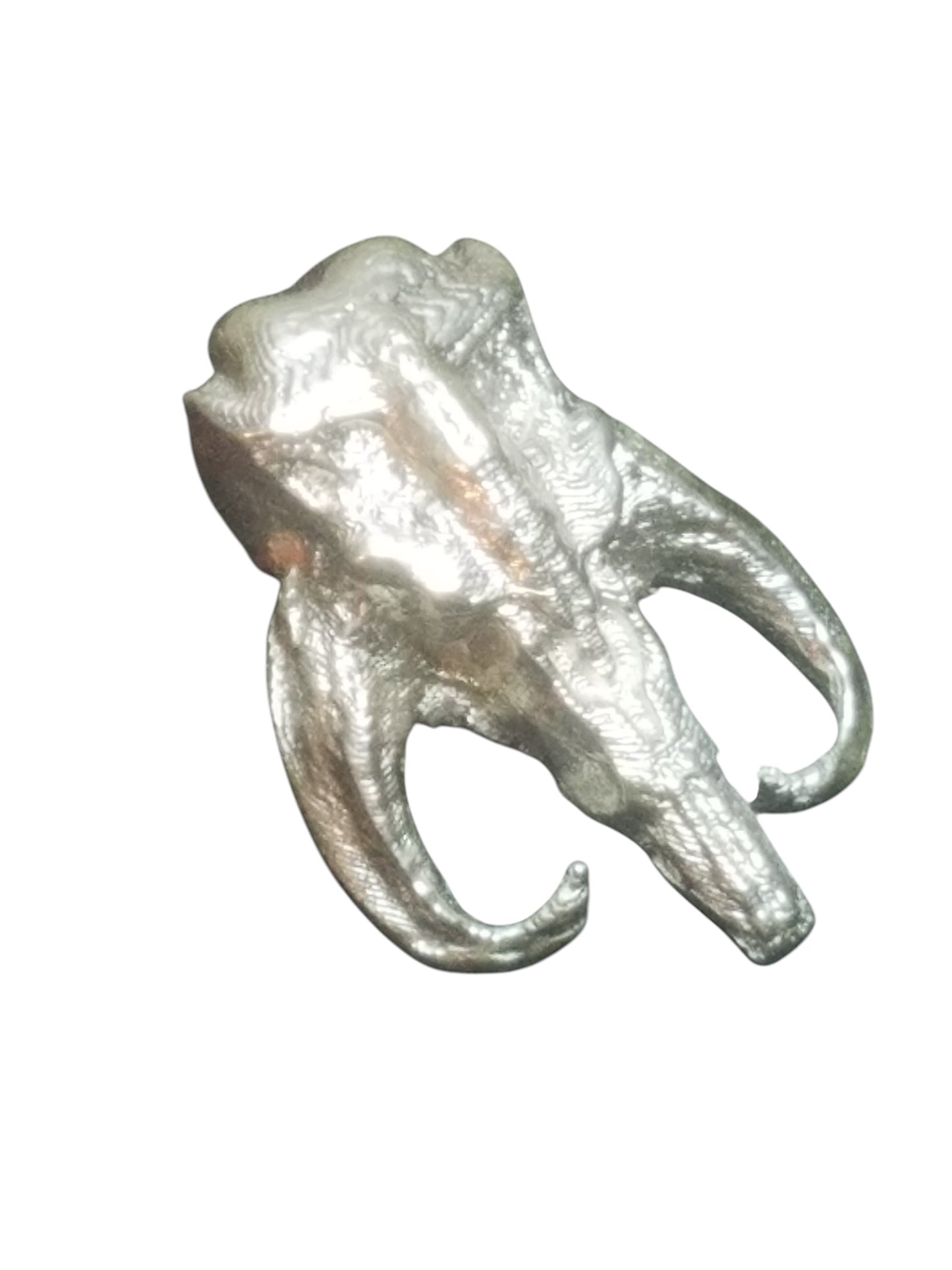 Mythosaur Skull Art Hand Poured Bullion 999 Fine Silver 2+oz