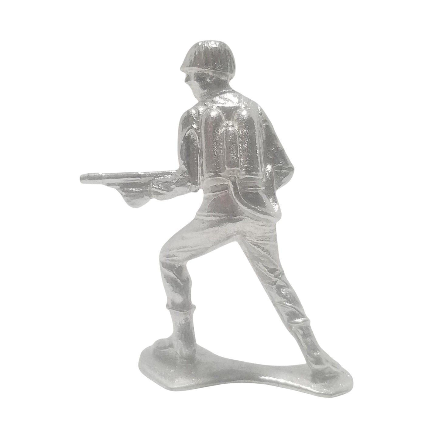 Classic Army Man Flamethrower Soldier Hand Poured Bullion 999 Fine Silver 1.25 oz