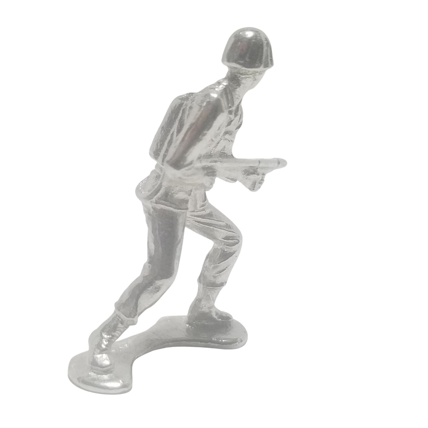 Classic Army Man Flamethrower Soldier Hand Poured Bullion 999 Fine Silver 1.25 oz