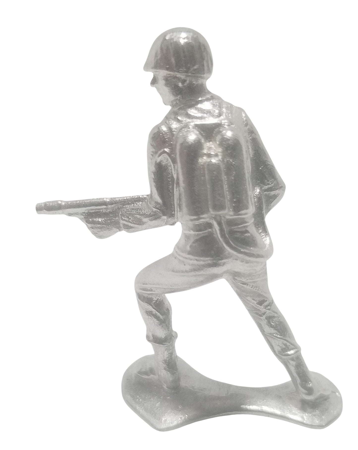 Classic Army Man Flamethrower Soldier Hand Poured Bullion 999 Fine Silver 1.25 oz