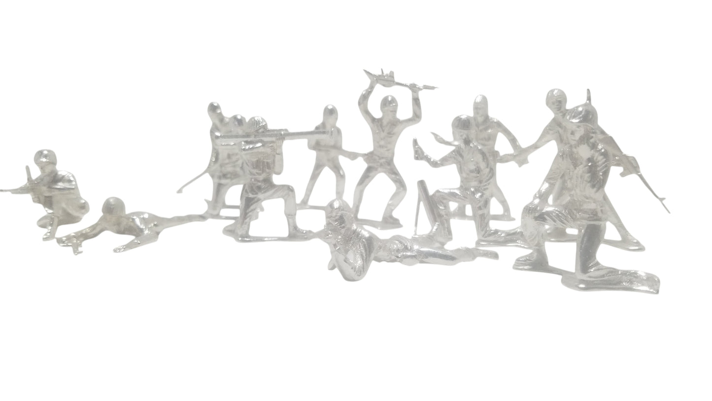 Classic Army Man Silver Toy Soldier Lot of 12 Hand Poured Bullion 999 Fine Silver 15 oz