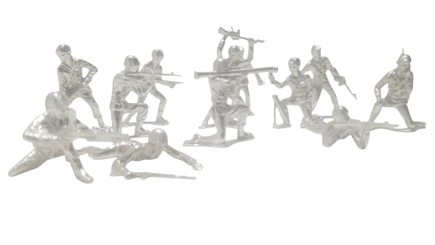 Classic Army Man Silver Toy Soldier Lot of 12 Hand Poured Bullion 999 Fine Silver 15 oz