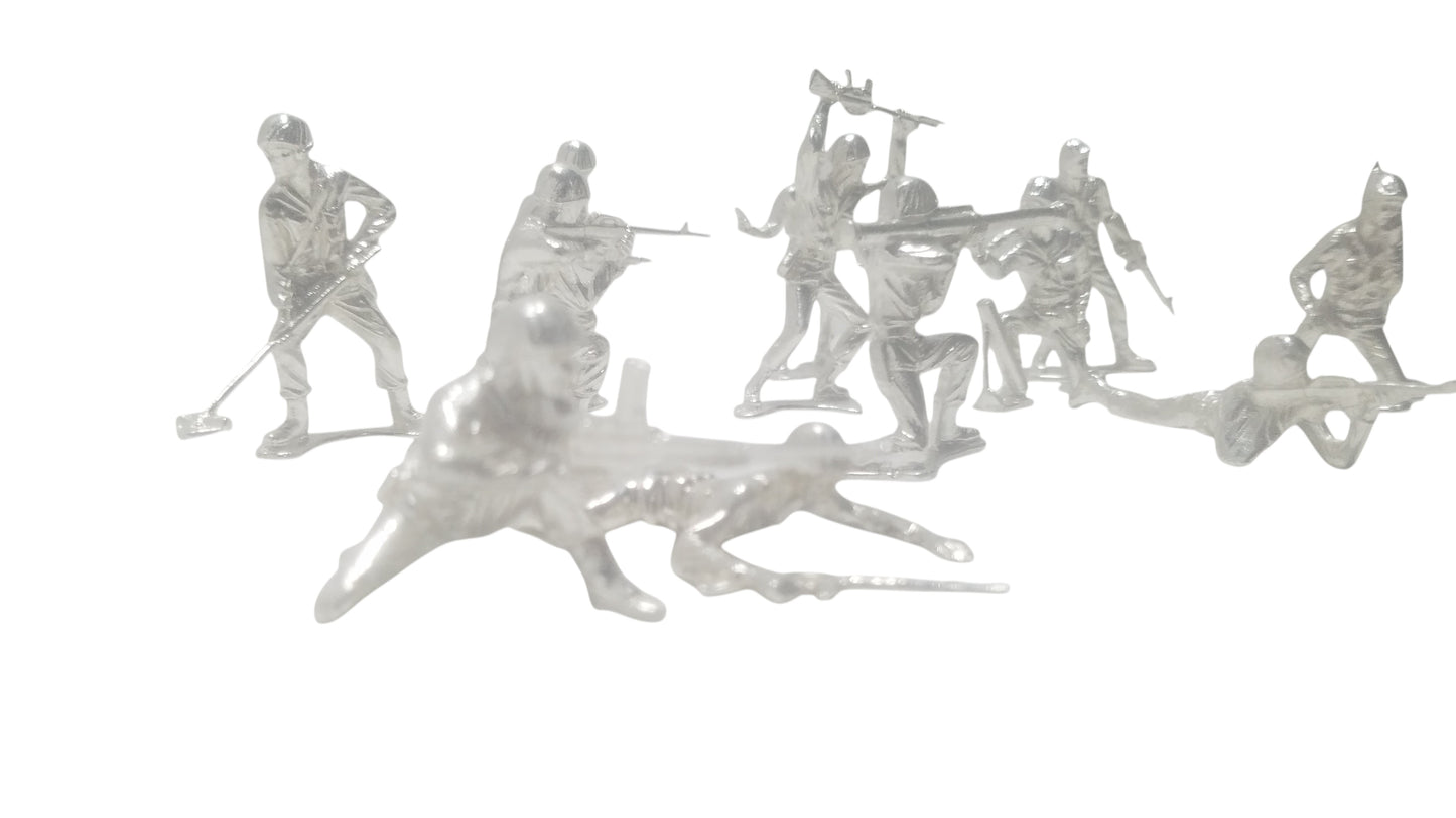 Classic Army Man Silver Toy Soldier Lot of 12 Hand Poured Bullion 999 Fine Silver 15 oz