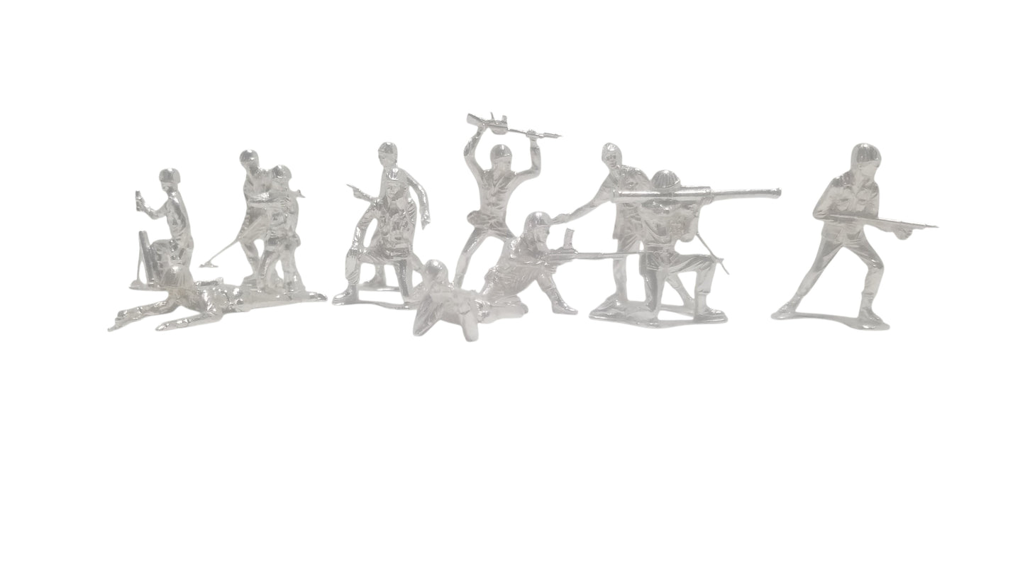 Classic Army Man Silver Toy Soldier Lot of 12 Hand Poured Bullion 999 Fine Silver 15 oz