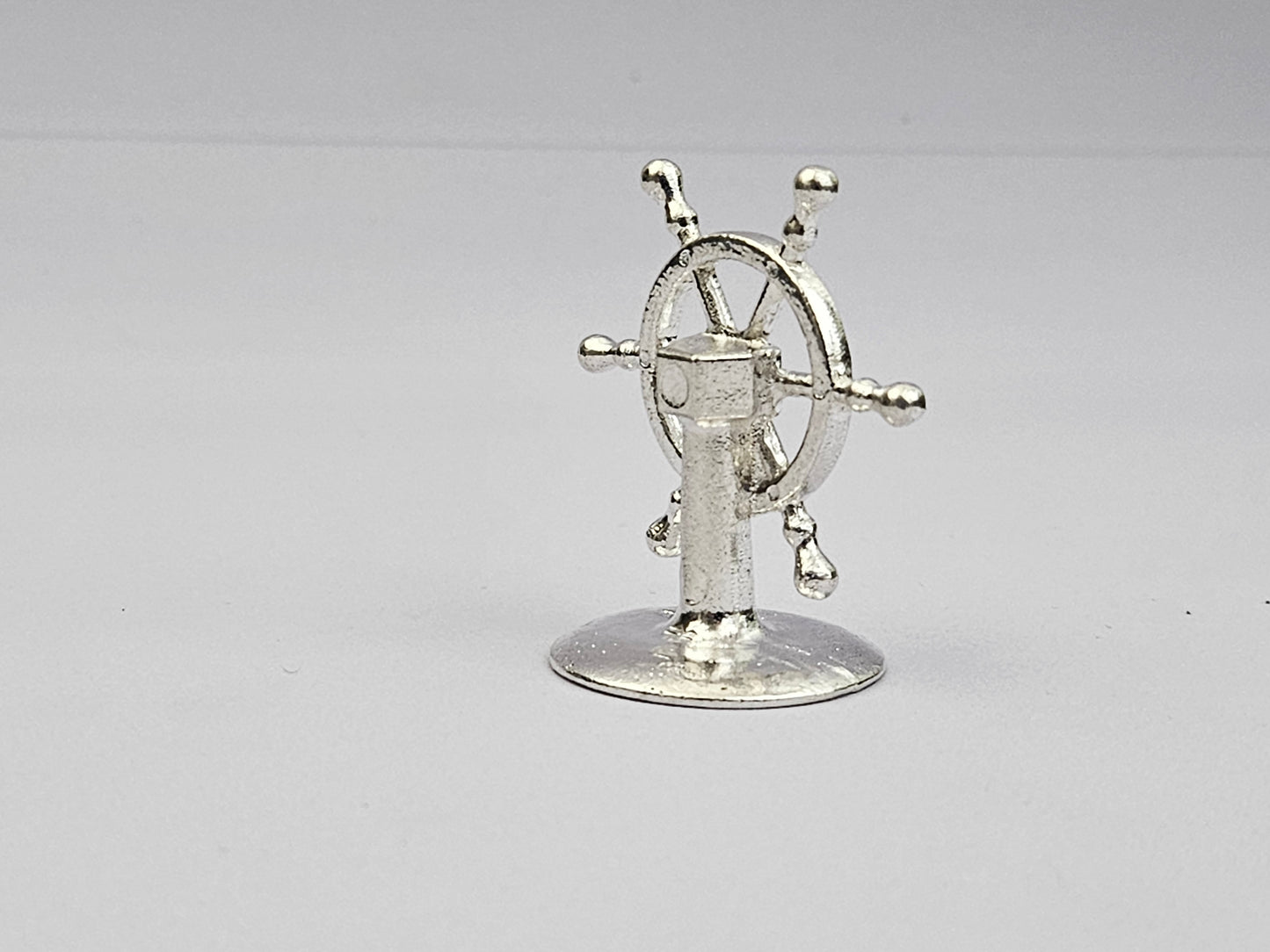 Nautical Ship Wheel Hand Poured in 999 Fine Silver