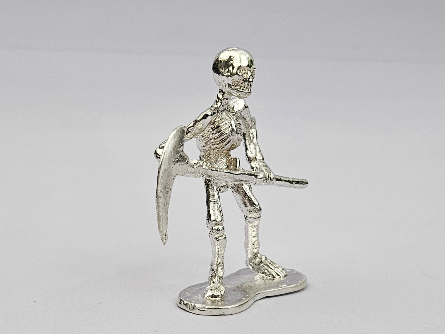 Skeleton Pirate With Axe Hand Poured in 999 Fine Silver