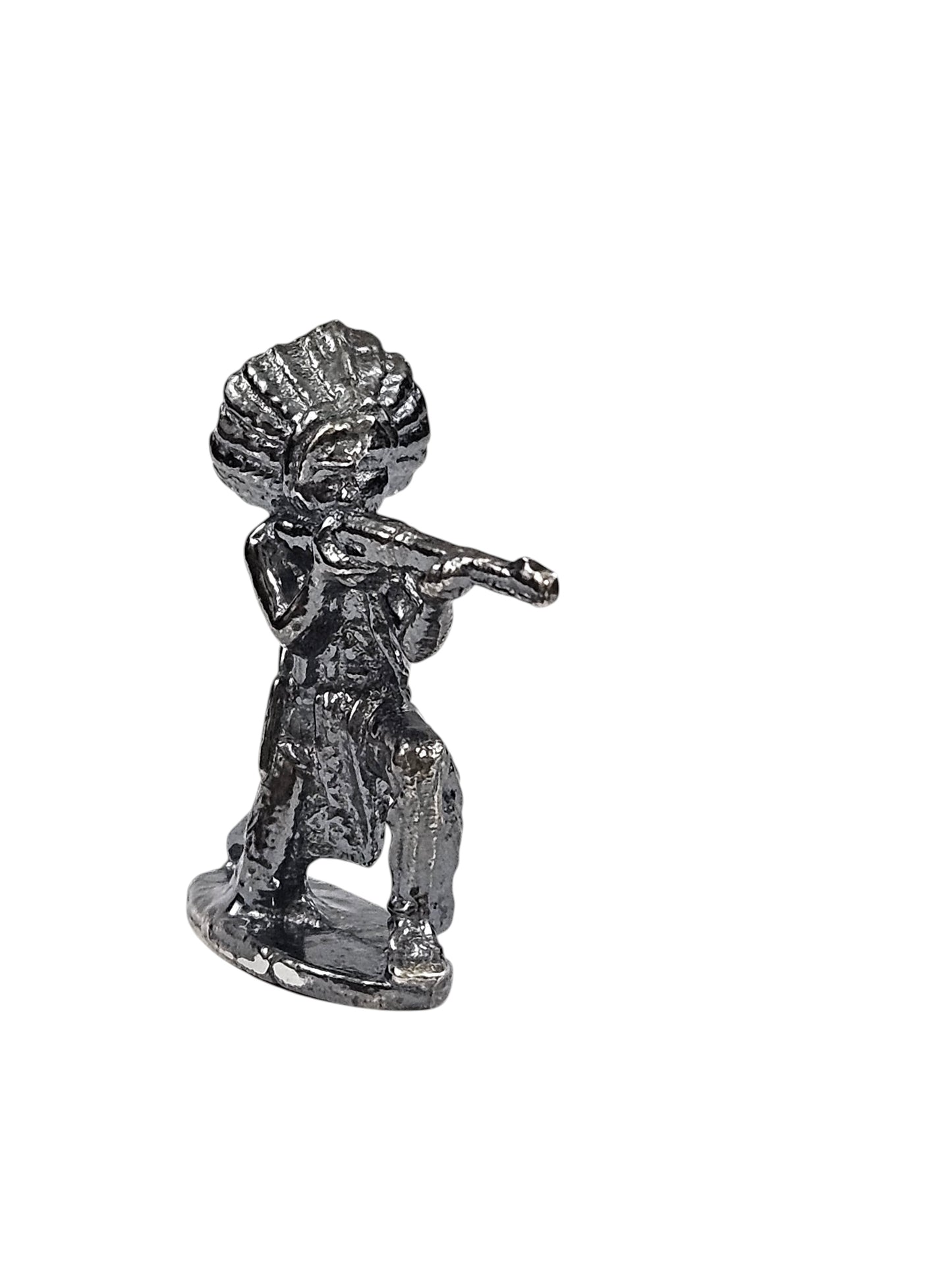 Kneeling Indian Dark Finish Hand Poured Bullion 999 Fine Silver 1 oz
