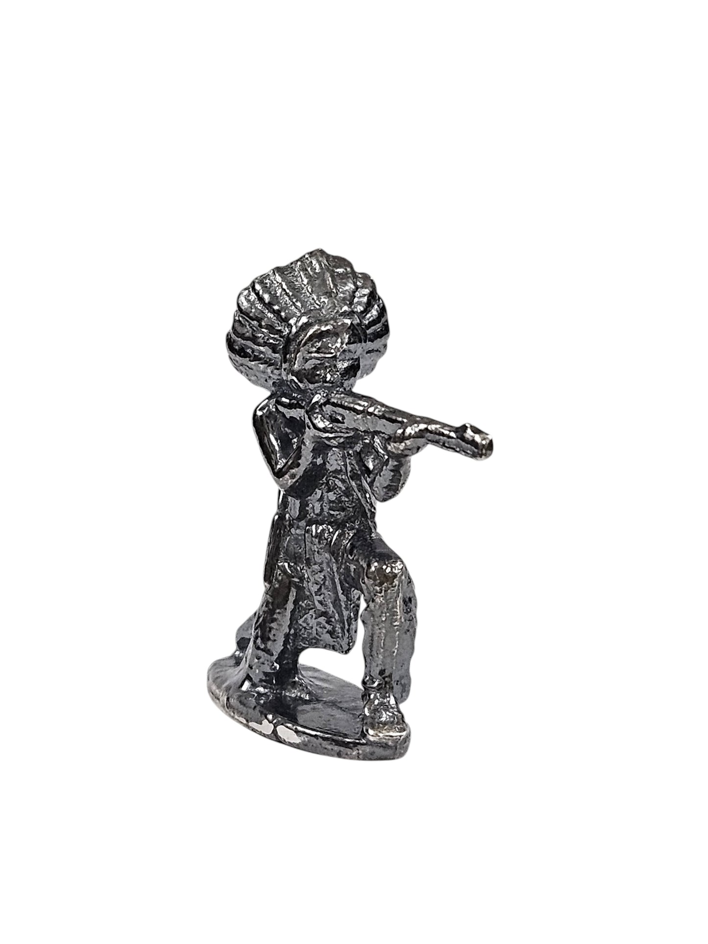 Kneeling Indian Dark Finish Hand Poured Bullion 999 Fine Silver 1 oz