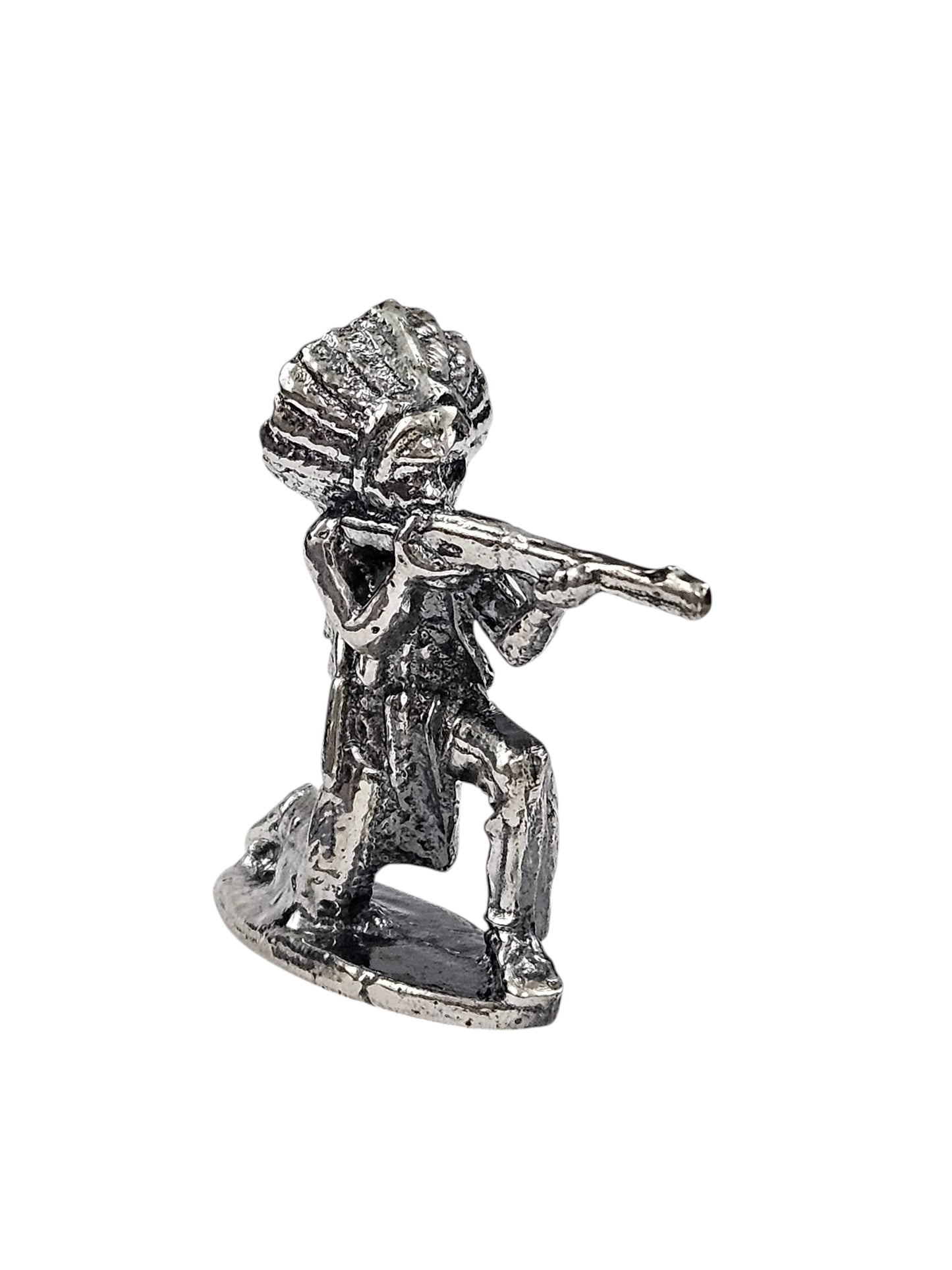 Kneeling Indian Antiqued Finish Hand Poured Bullion 999 Fine Silver 1 oz