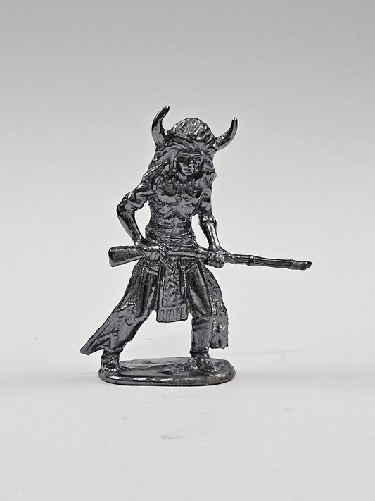 Buffalo Horned Indian Hand Poured Bullion 999 Fine Silver Dark Finish