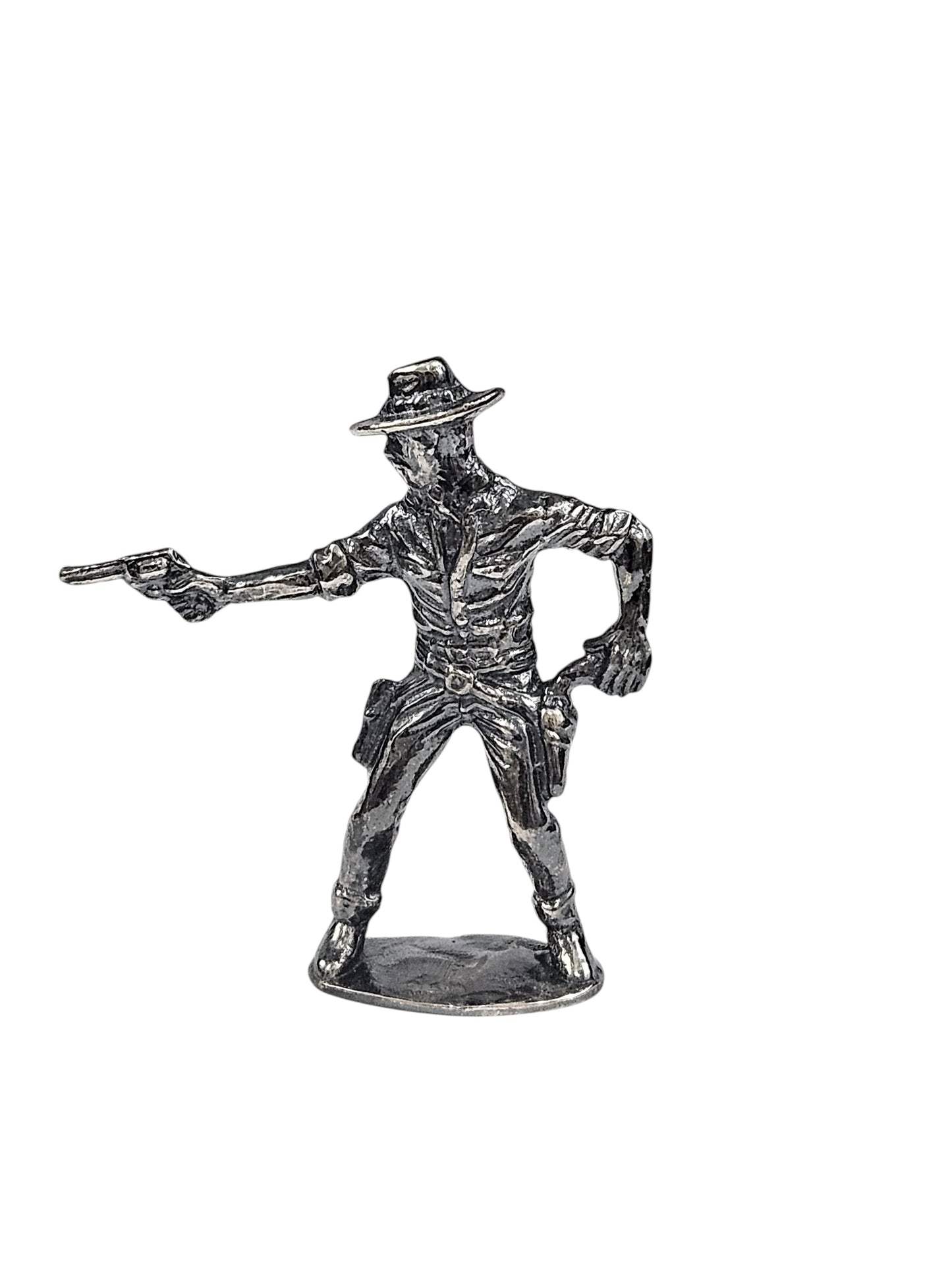 Gunslinger Cowboy Antiqued Finish Hand Poured Bullion 999 Fine Silver 1 oz