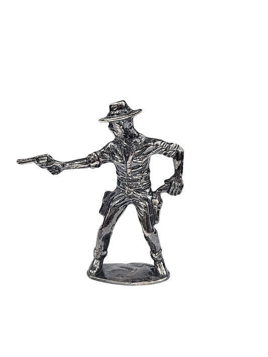 Gunslinger Cowboy Antiqued Finish Hand Poured Bullion 999 Fine Silver 1 oz