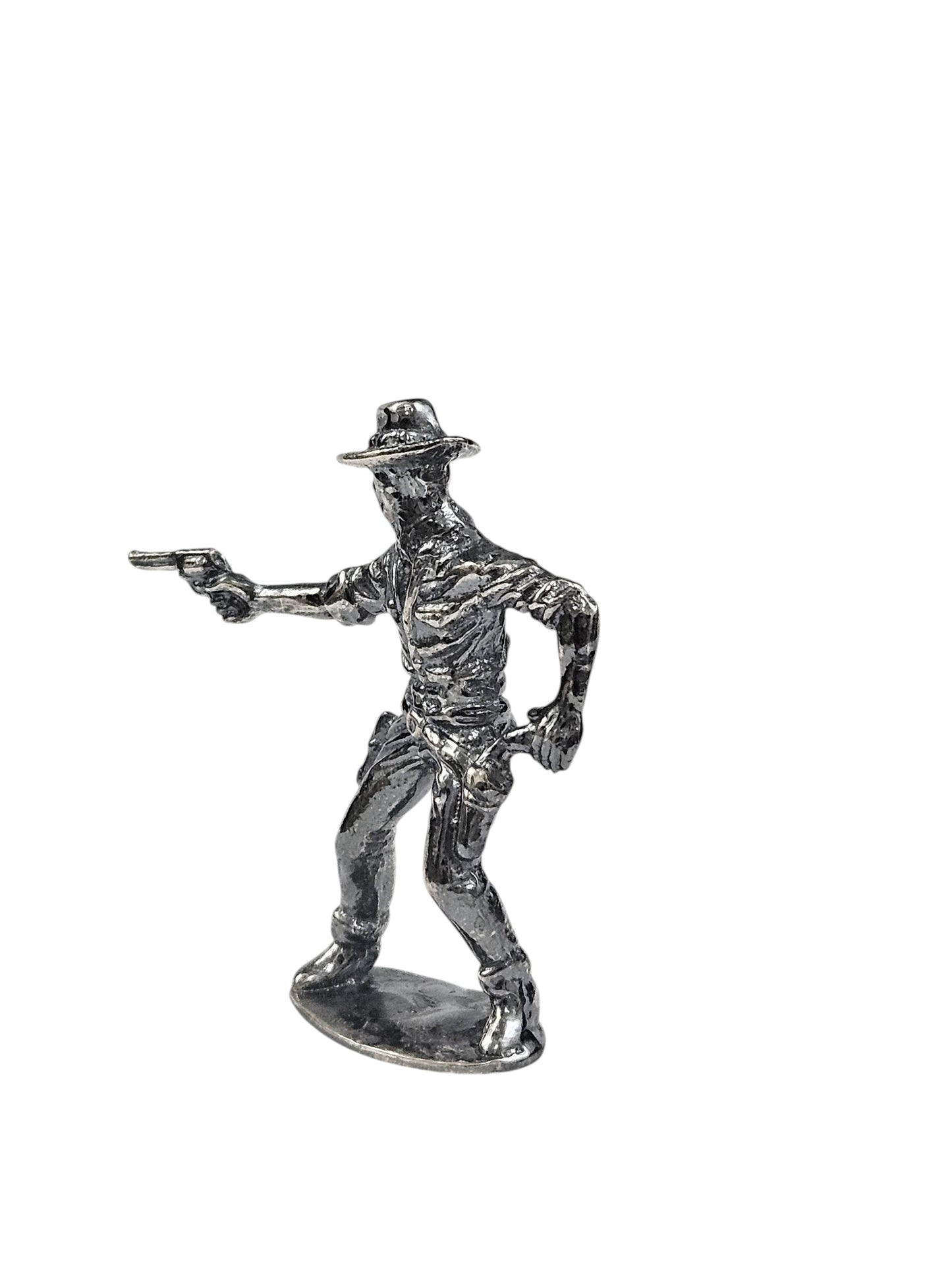 Gunslinger Cowboy Antiqued Finish Hand Poured Bullion 999 Fine Silver 1 oz