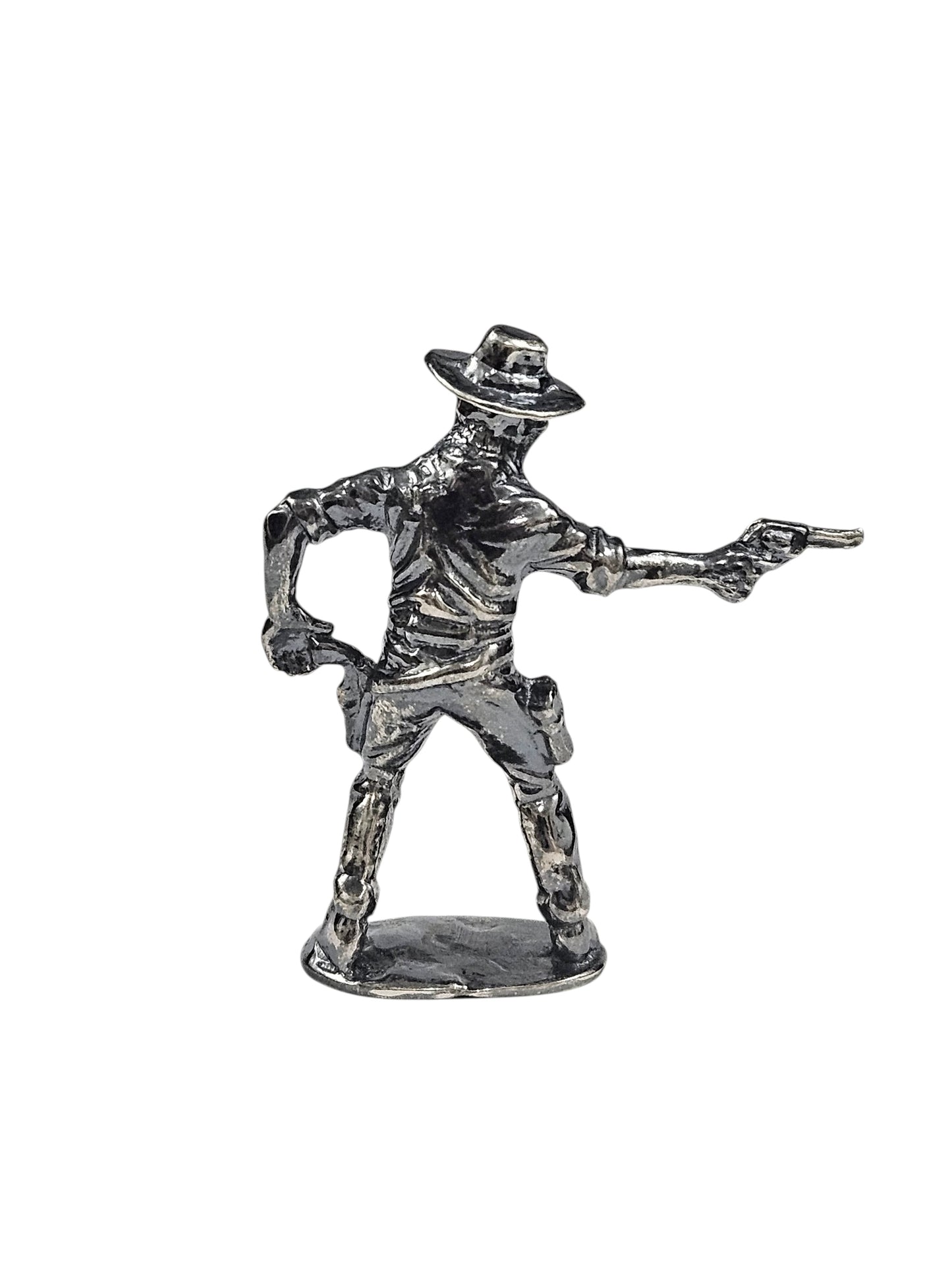 Gunslinger Cowboy Antiqued Finish Hand Poured Bullion 999 Fine Silver 1 oz