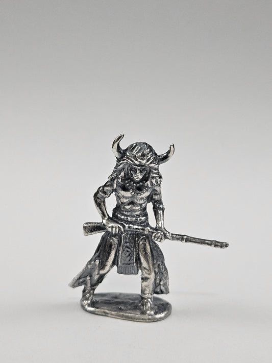 Buffalo Horned Indian Hand Poured Bullion 999 Fine Silver Finish Antiquated