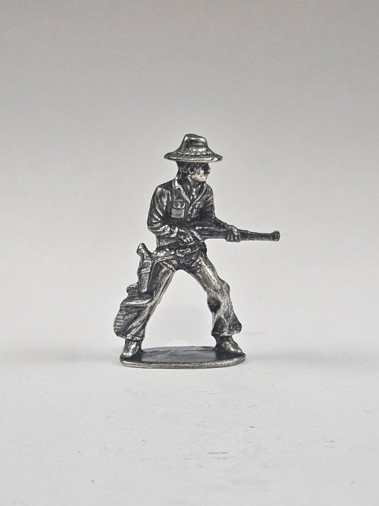 Cowboy The Rifleman hand Poured Bullion .999 Fine Silver Antiqued Finish