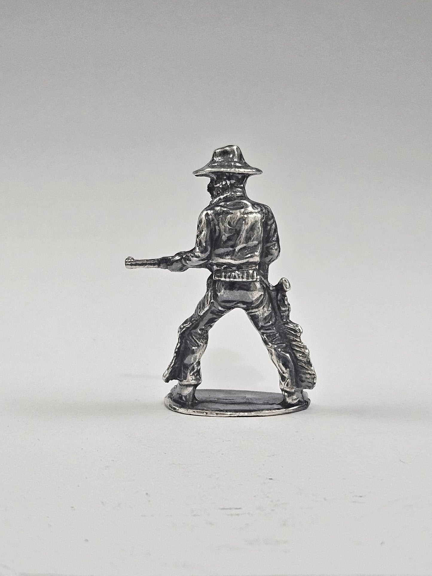 Cowboy The Rifleman hand Poured Bullion .999 Fine Silver Antiqued Finish
