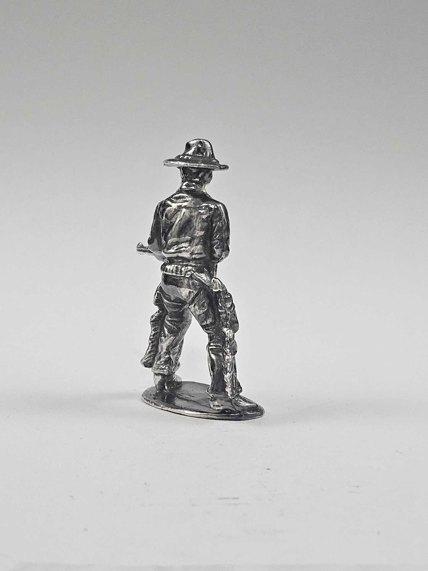 Cowboy The Rifleman hand Poured Bullion .999 Fine Silver Antiqued Finish
