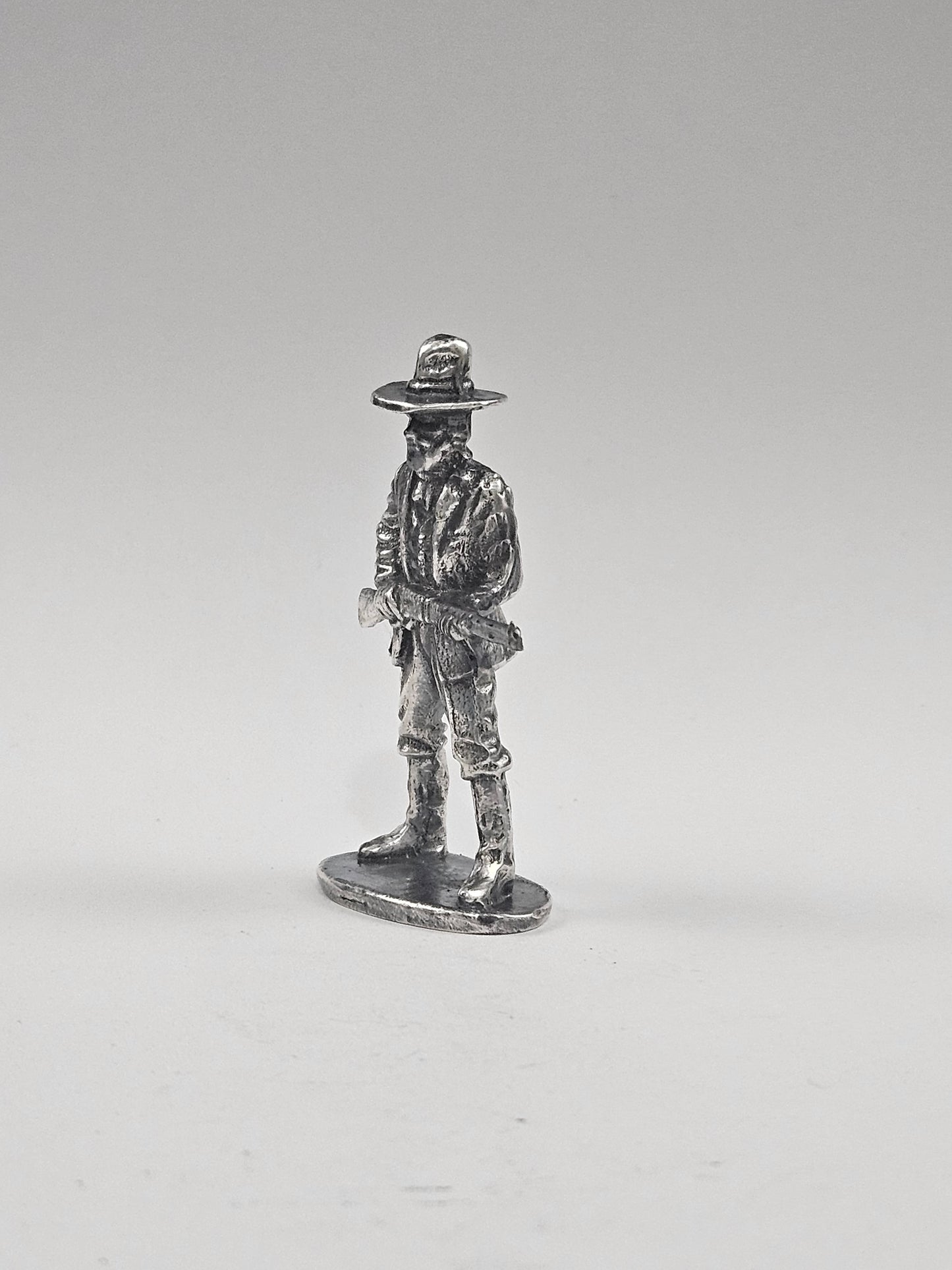 999 Fine Silver Western Cowboy Hand Poured Bullion Antiqued Finish