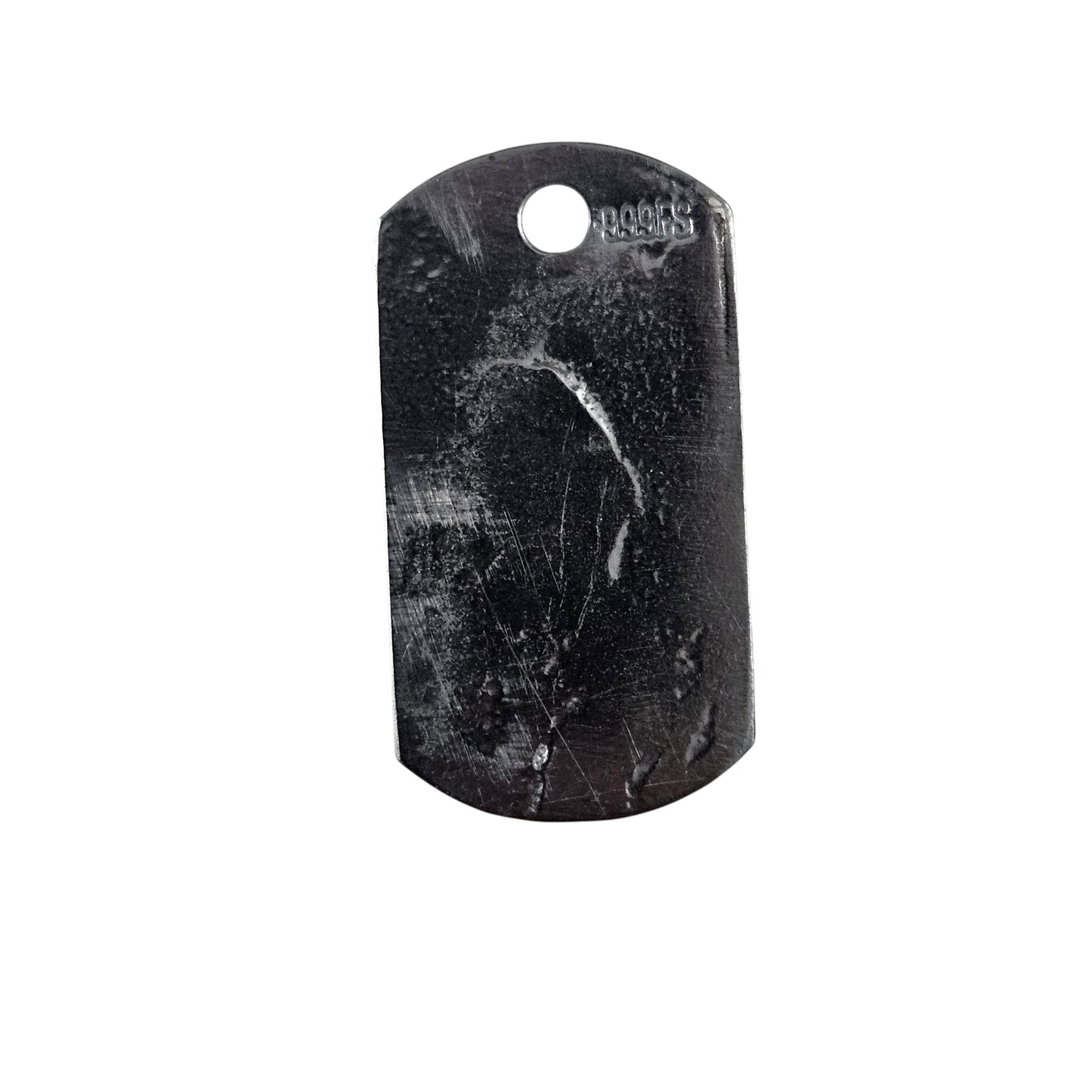 Skull Dog Tag Art Bar Dark Finish Hand Poured Bullion 999 Fine Silver 1+ oz