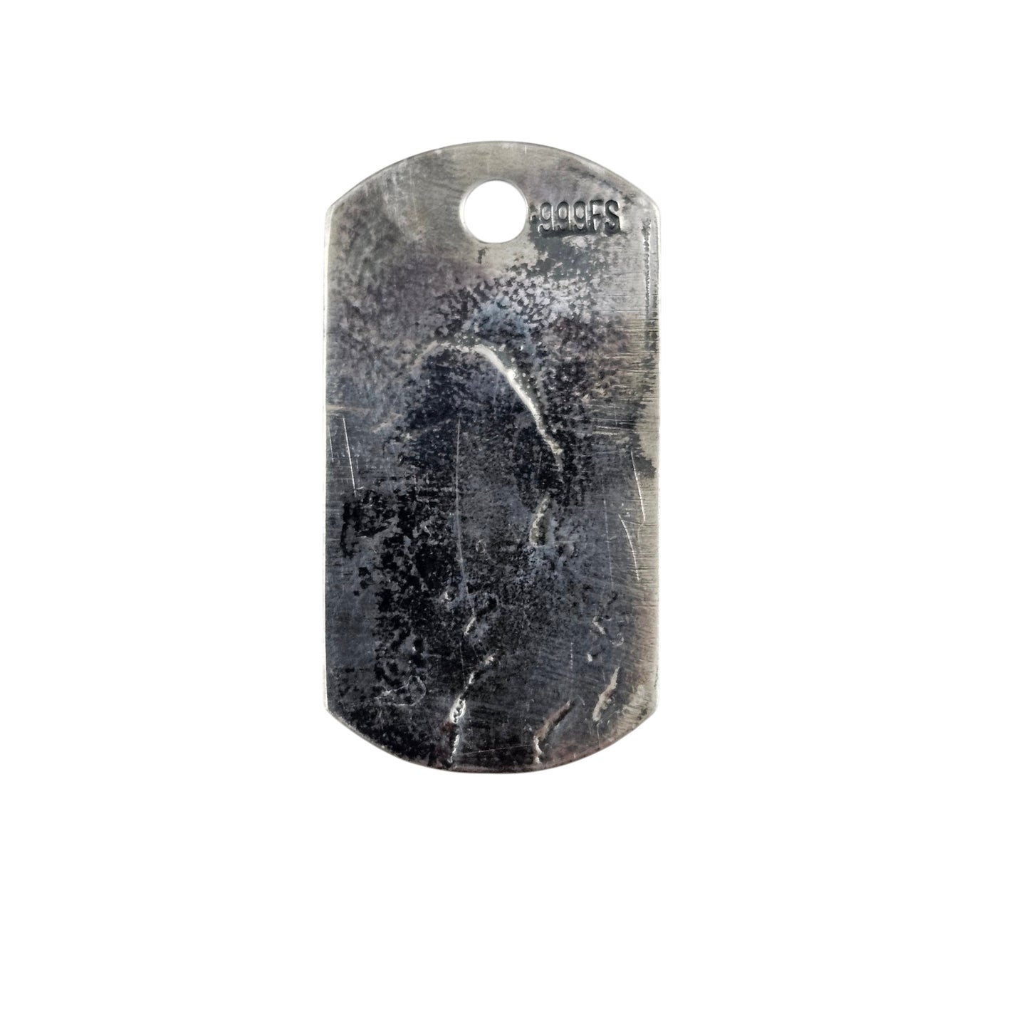 Skull Dog Tag Art Bar Antiqued Finish Hand Poured Bullion 999 Fine Silver 1+ oz