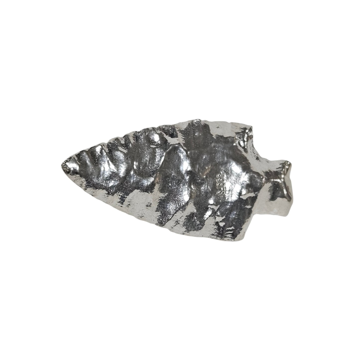 Indian Arrowhead Hand Poured Bullion 999 Fine Silver 1/4 oz