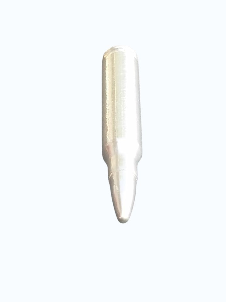 556 Bullet Hand Poured Bullion 999 Fine Silver 1 oz