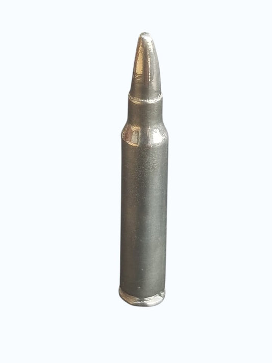 556 Bullet Hand Poured Bullion 999 Fine Silver 1 oz
