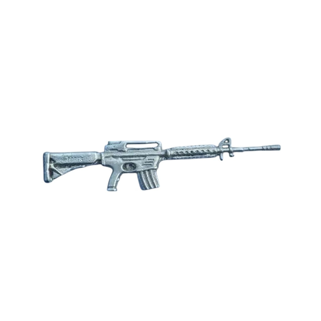 3.5 Long Solid .999 Fine 25G Silver M-16 Ar-15 Tactical Assault Rifle Hand Poured