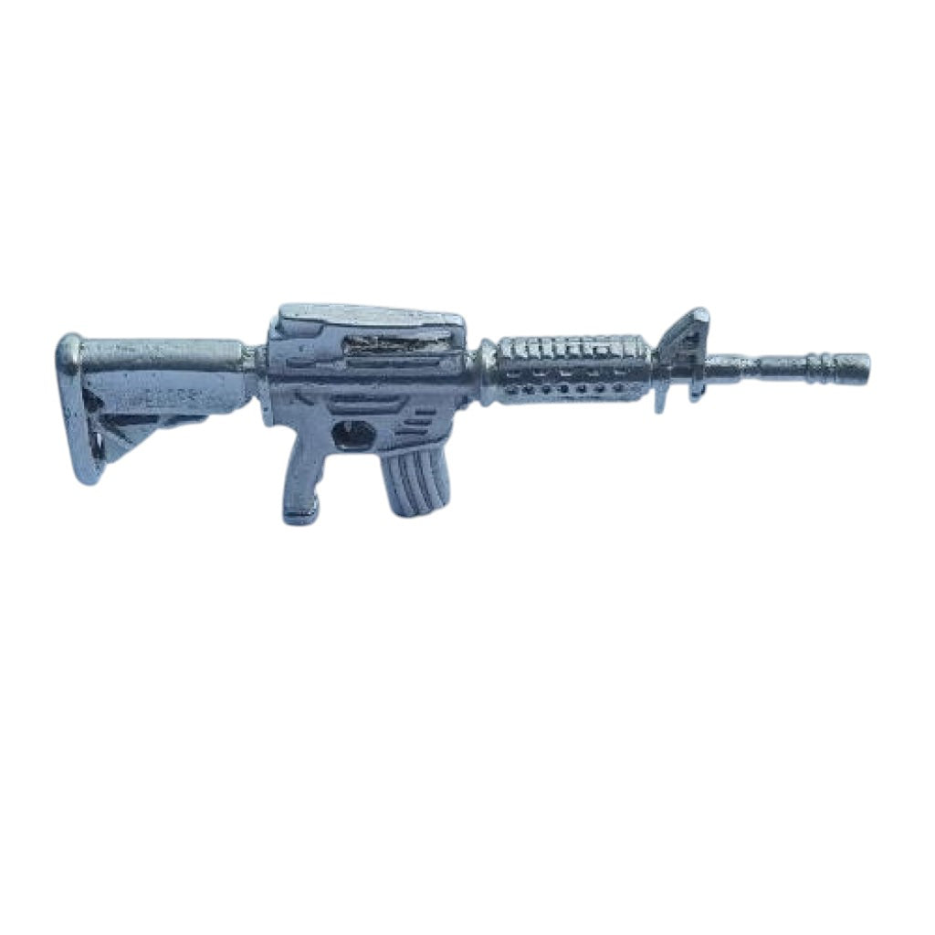 3.5 Long Solid .999 Fine 25G Silver M-16 Ar-15 Tactical Assault Rifle Hand Poured