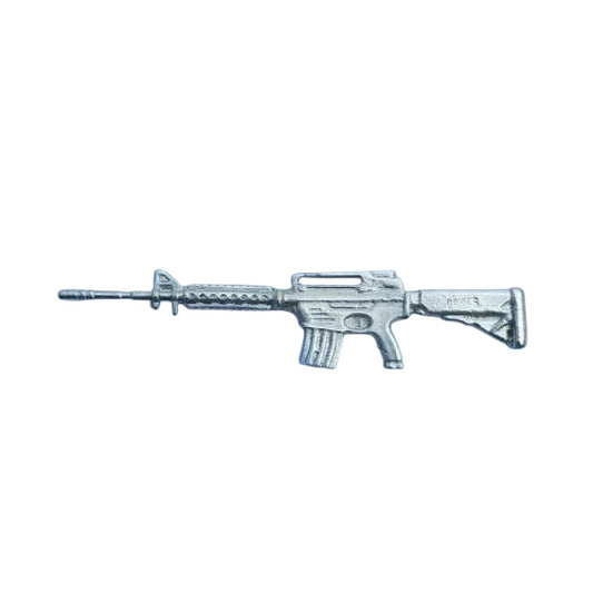 3.5 Long Solid .999 Fine 25G Silver M-16 Ar-15 Tactical Assault Rifle Hand Poured