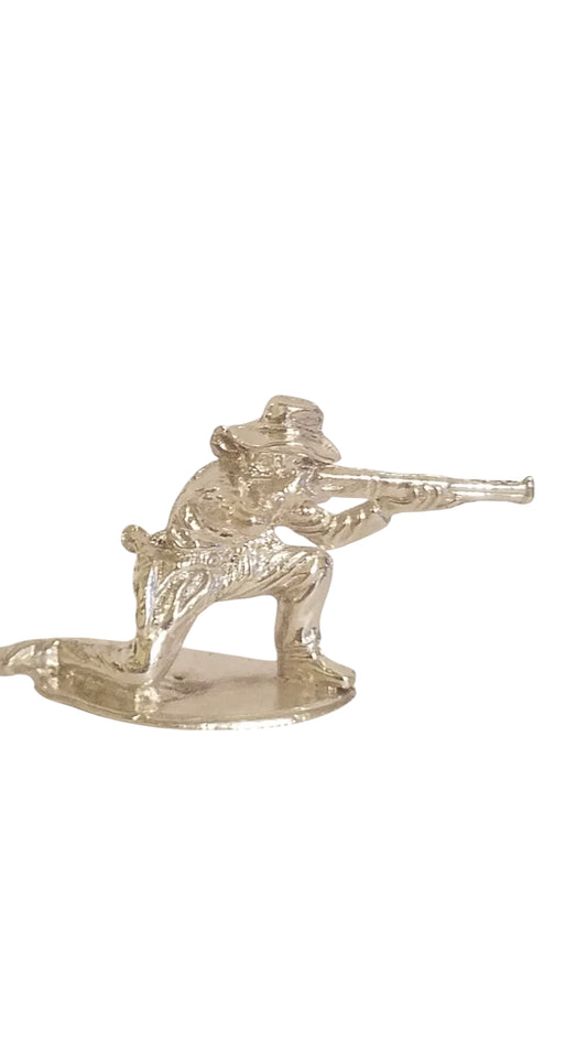 Kneeling Cowboy Hand Poured Bullion 999 Fine Silver 1.2 oz