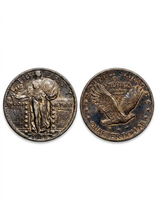 1926 Standing Liberty Quarter 25c - Choice VF/XF - Beautiful Deep Natural Toning!