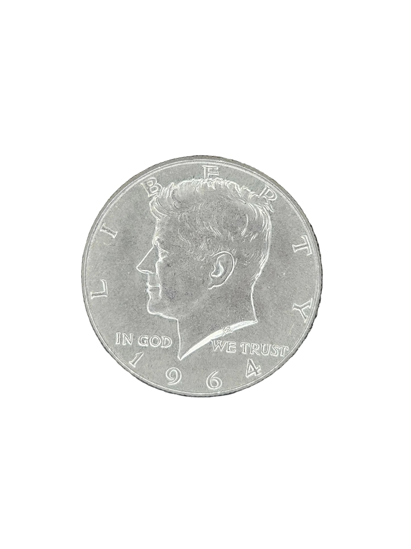 1964 Kennedy Half Dollar - 90% Silver 50C US Mint Coin - Philadelphia Mint - Raw / Brilliant Uncirculated Look
