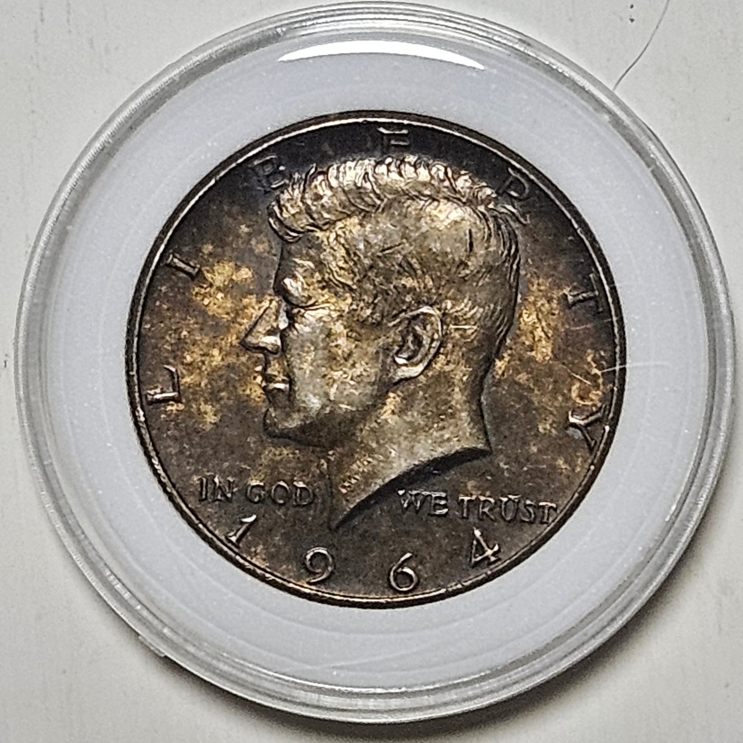 1964 Kennedy Half Dollar 90% Silver - Dark Toned - Philadelphia Mint